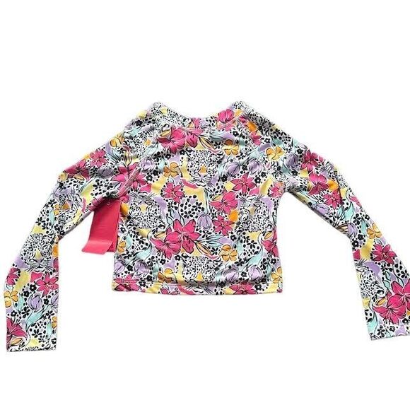 Vince Camuto Girl's Floral Tropical Jungle Print Rashguard SPF 50 Swim T… - Picture 3 of 12